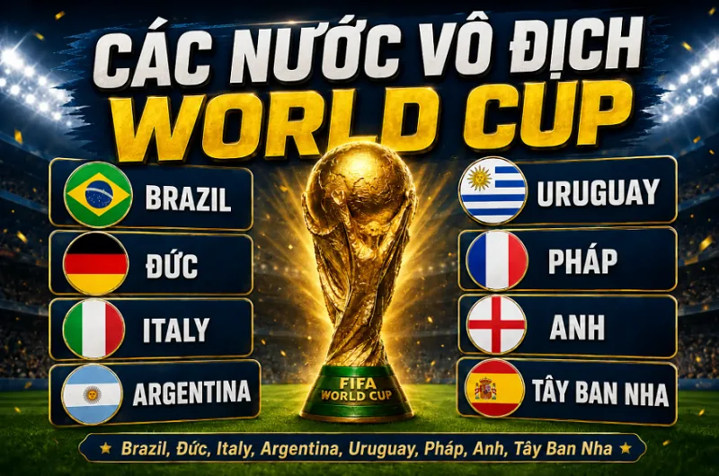 Những quốc gia từng vô địch World Cup