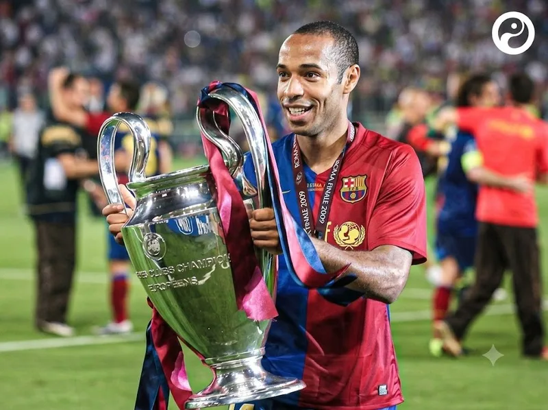 Thierry Henry góp phần giúp Barcelona giành cú ăn ba mùa 2008/09 với chức vô địch Champions League danh giá.